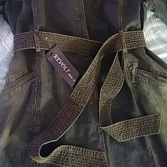 LAST ONE ๐ TRENCH Long Coat Jacket Plus sz - Picture 4 of 7